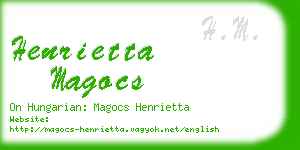 henrietta magocs business card